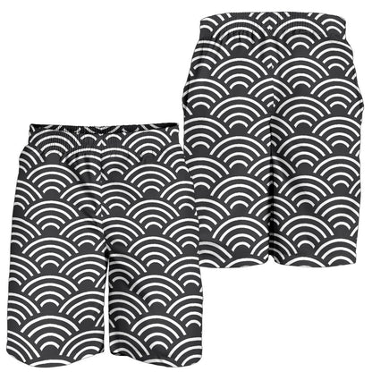 Scales Black White Pattern Print Design 03 Mens Shorts
