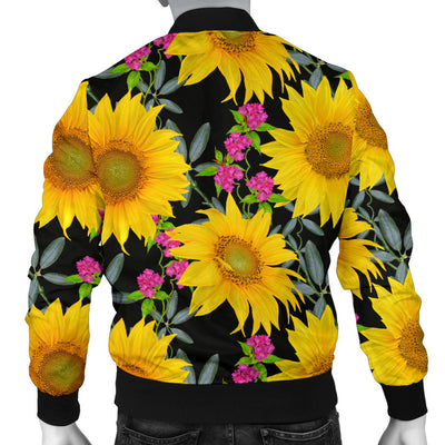 Sunflower Pattern Print Design SF014 Men Bomber Jacket