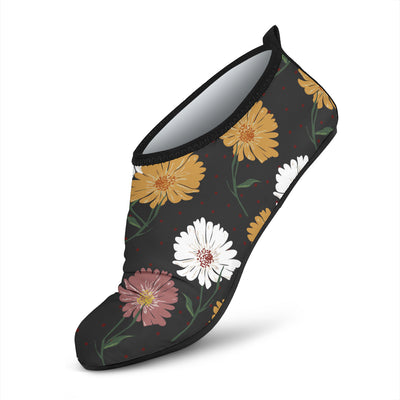 Daisy Pattern Print Design DS04 Aqua Water Shoes