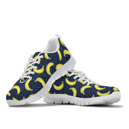 Banana Pattern Print Design BA09 Sneakers White Bottom Shoes