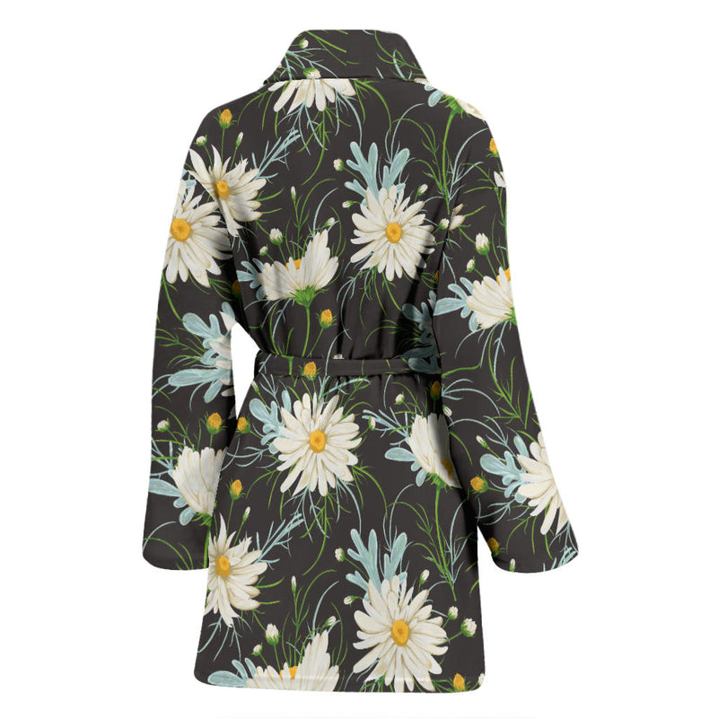 Daisy Pattern Print Design DS08 Women Bathrobe