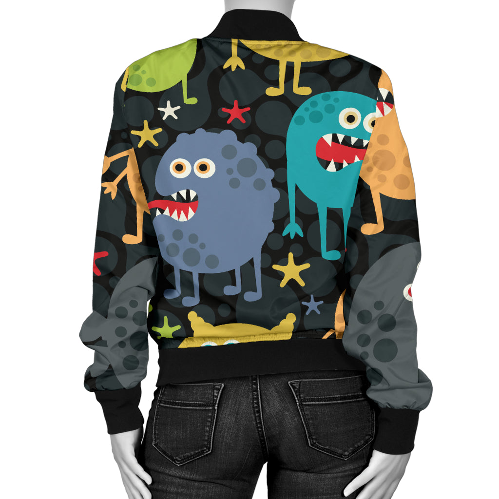 Monster Pattern Print Design 01 Women's Bomber Jacket