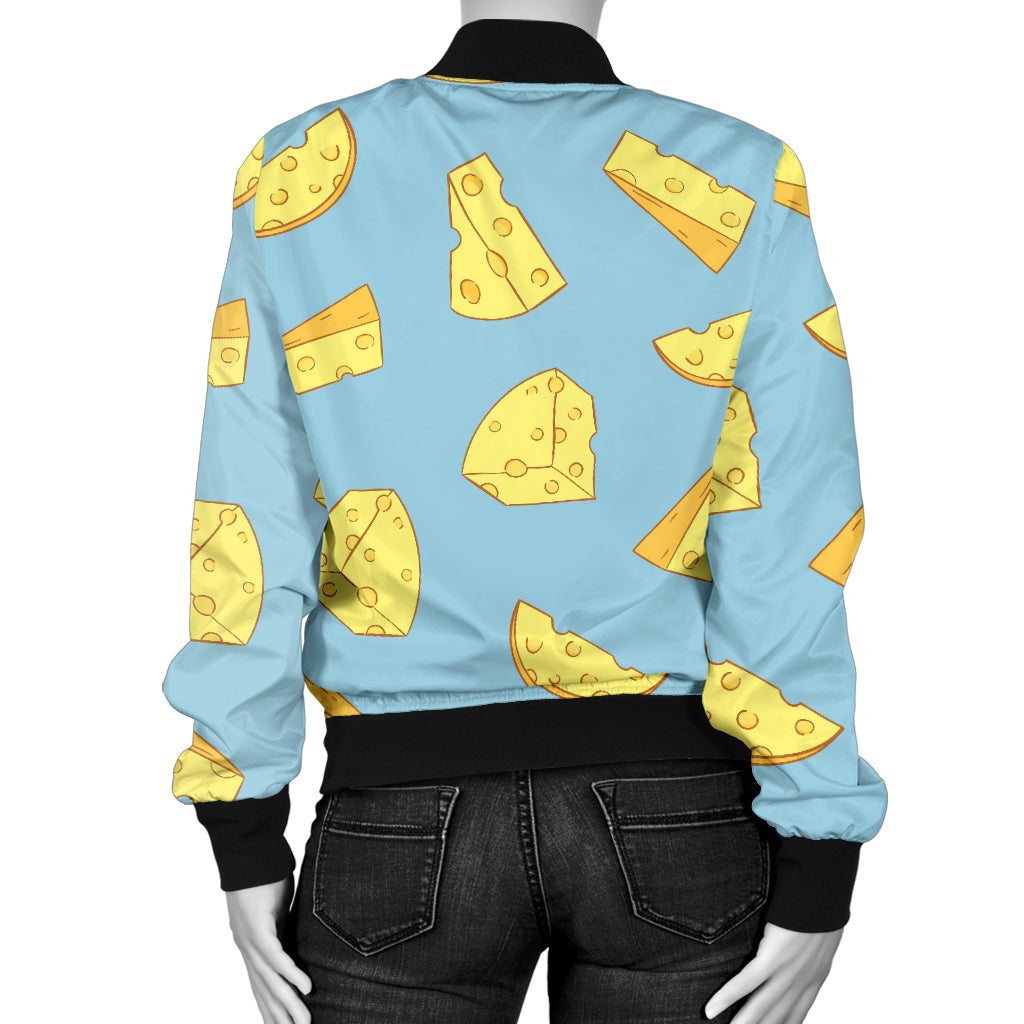 Cheese Pattern Print Design 04 Women's Bomber Jacket
