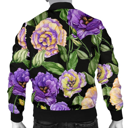Lisianthus Pattern Print Design LT02 Men Bomber Jacket