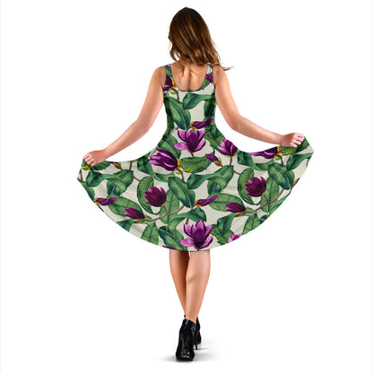 Magnolia Pattern Print Design MAG07 Midi Dress