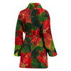 Poinsettia Pattern Print Design POT04 Women Bathrobe