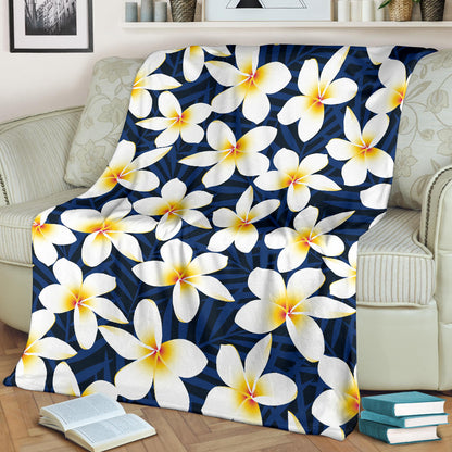 Plumeria Pattern Print Design PM026 Fleece Blanket