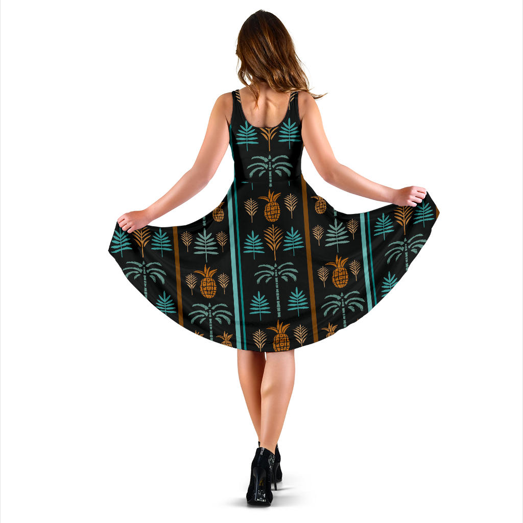 Hawaiian Themed Pattern Print Design H023 Midi Dress