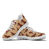 Brown Horse Print Pattern Sneakers White Bottom Shoes