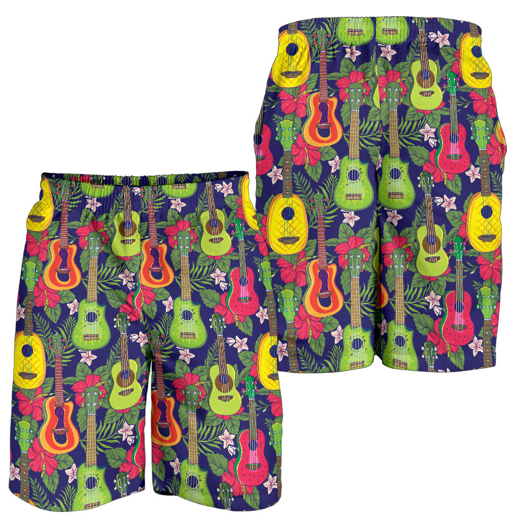 Ukulele Tropical Pattern Print Design 03 Mens Shorts