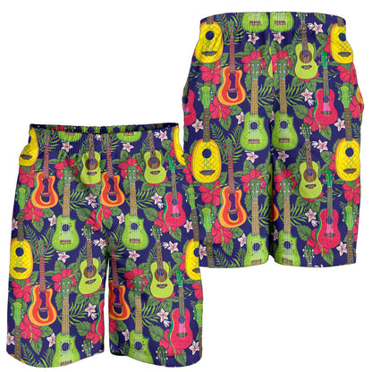Ukulele Tropical Pattern Print Design 03 Mens Shorts
