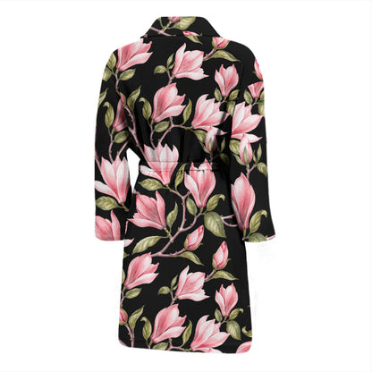 Magnolia Pattern Print Design MAG03 Men Bathrobe