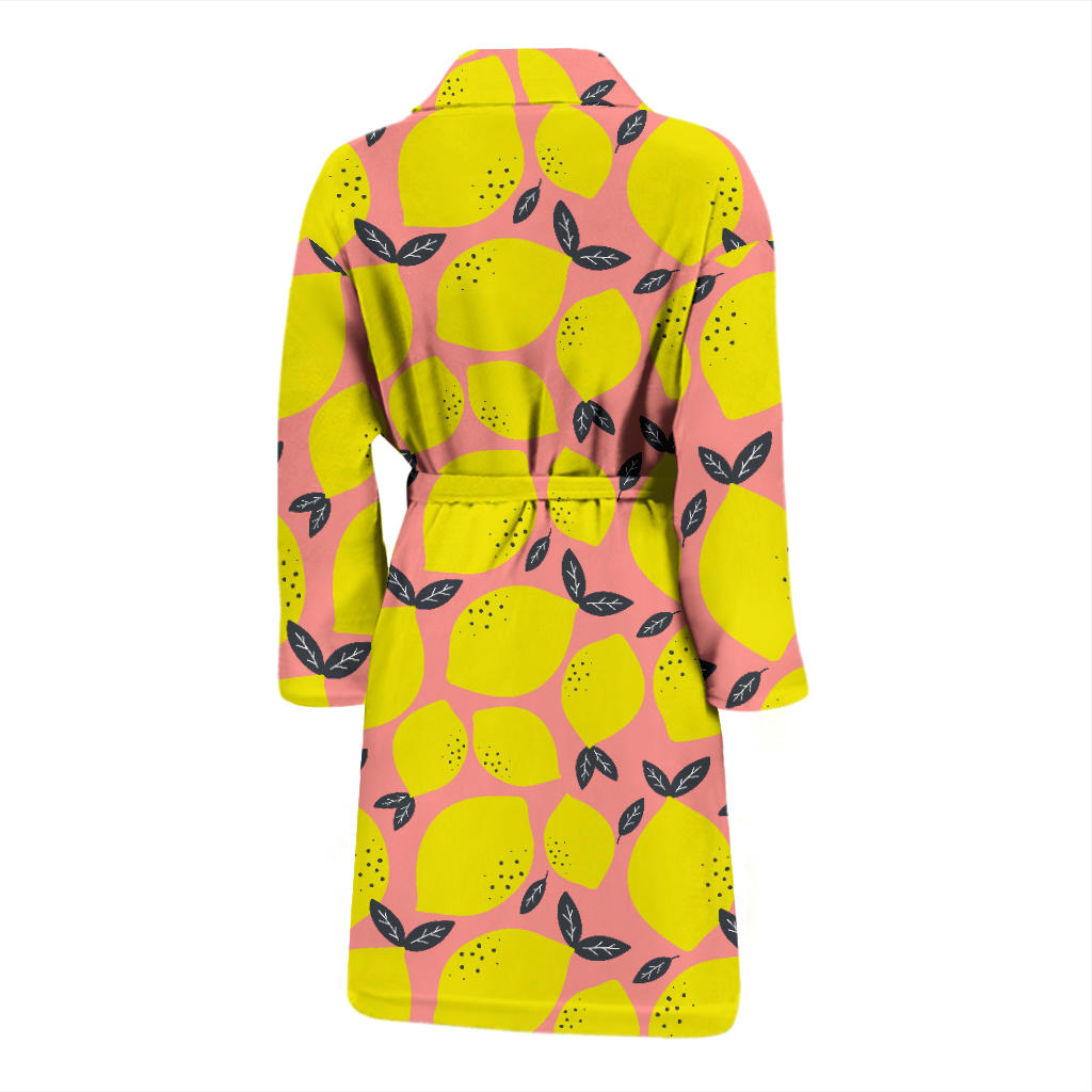 Lemon Pattern Print Design LM03 Men Bathrobe