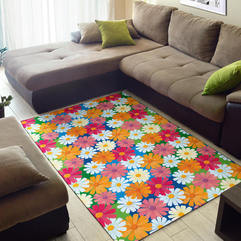 Daisy Pattern Print Design DS05 Area Rugs