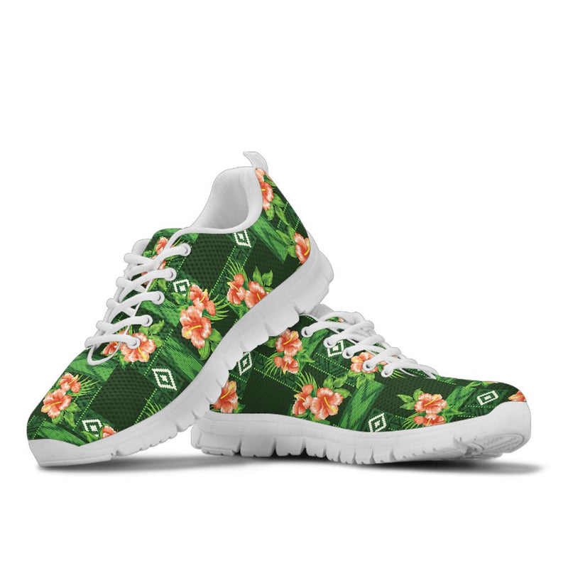 Hibiscus Pattern Print Design HB05 Sneakers White Bottom Shoes