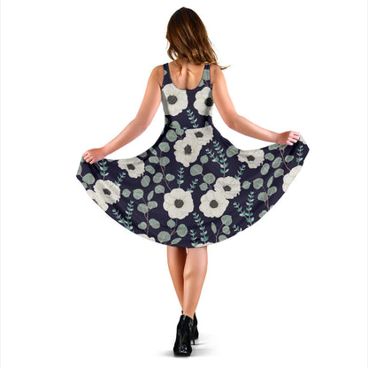 Anemone Pattern Print Design AM01 Midi Dress