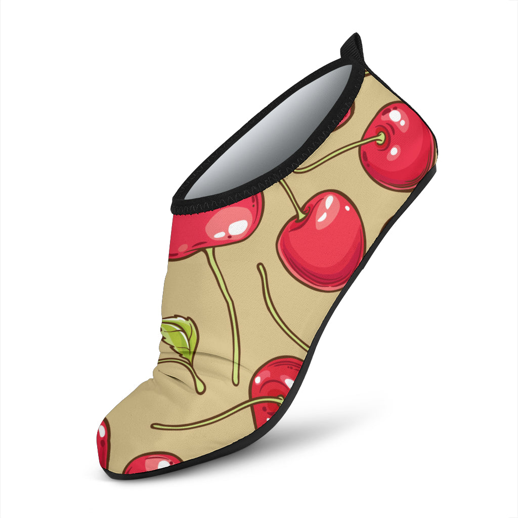 Cherry Pattern Print Design CH05 Aqua Water Shoes