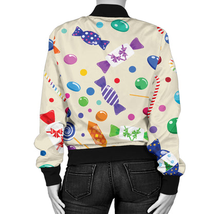 Candy Pattern Print Design 04 Women's Bomber Jacket