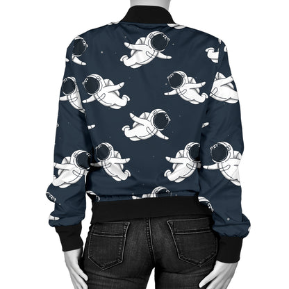 Astronaut Pattern Print Design 02 Women's Bomber Jacket