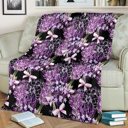 Lavender Pattern Print Design LV06 Fleece Blanket