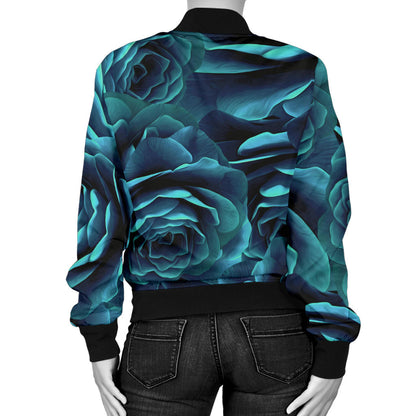 Camellia Pattern Print Design CM04 Women Bomber Jacket