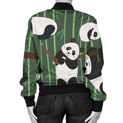 Panda Pattern Print Design A04 Women's Bomber Jacket