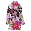 Lily Pattern Print Design LY017 Women Bathrobe