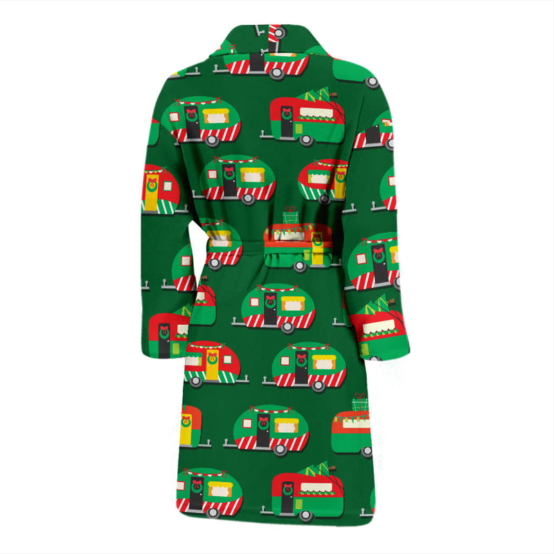 Camper Camping Christmas Themed Print Men Bathrobe