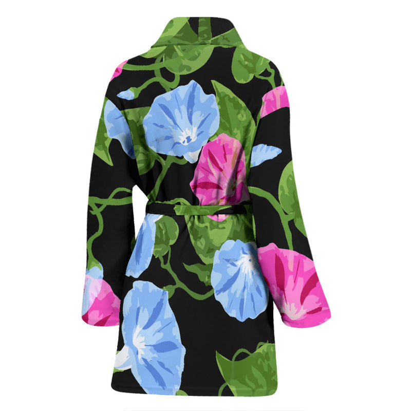 Morning Glory Pattern Print Design MG04 Women Bathrobe