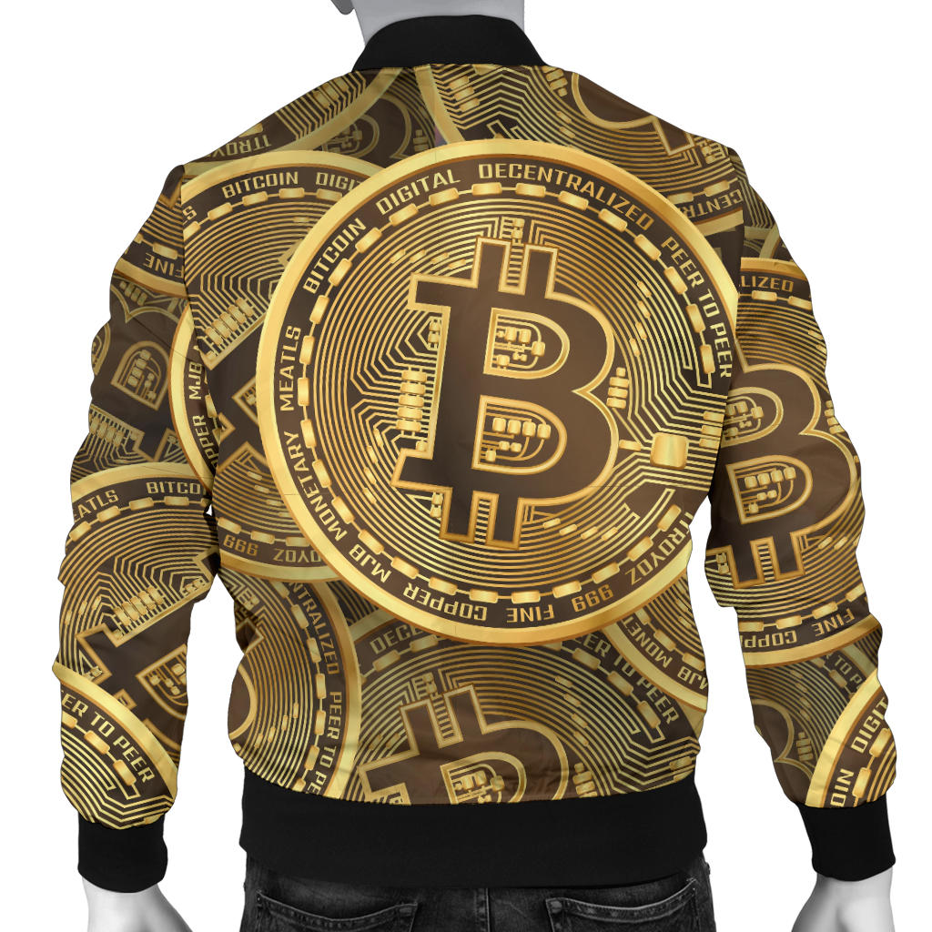 Bitcoin Pattern Print Design DO01 Men Bomber Jacket