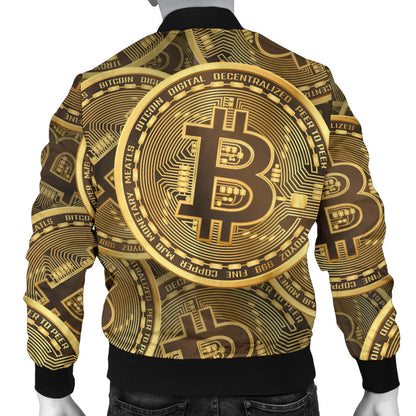 Bitcoin Pattern Print Design DO01 Men Bomber Jacket