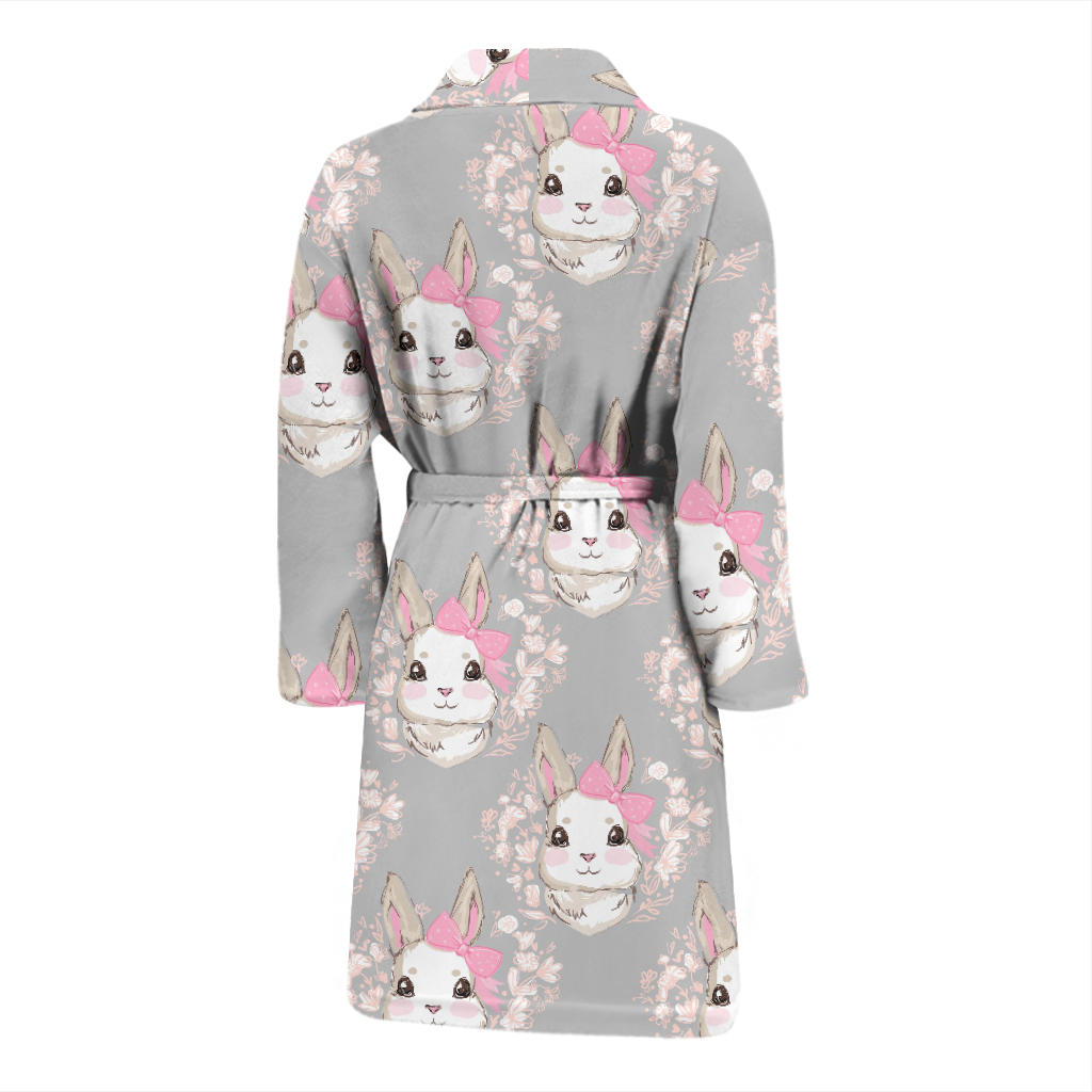 Rabbit Pattern Print Design RB07 Men Bathrobe