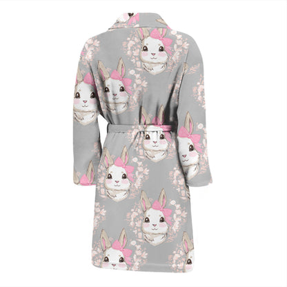 Rabbit Pattern Print Design RB07 Men Bathrobe