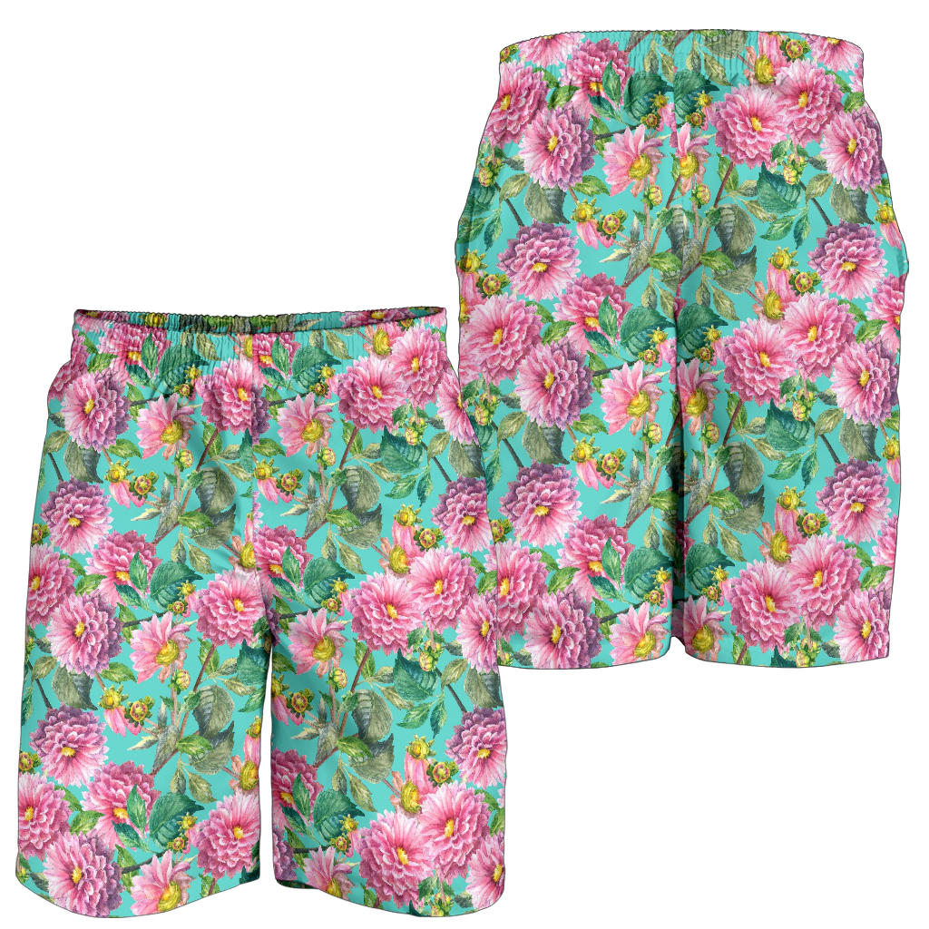 Dahlia Pattern Print Design DH07 Mens Shorts