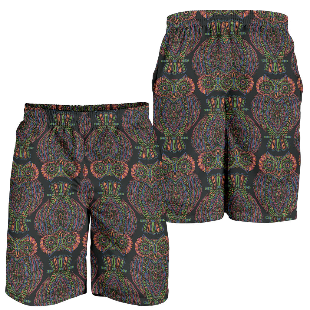 Owl Pattern Print Design A05 Mens Shorts