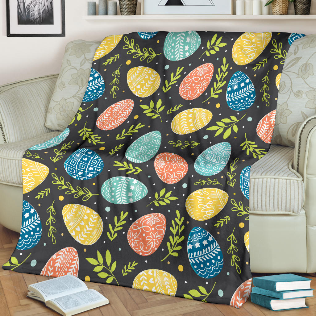 Easter Eggs Pattern Print Design RB01 Fleece Blanket