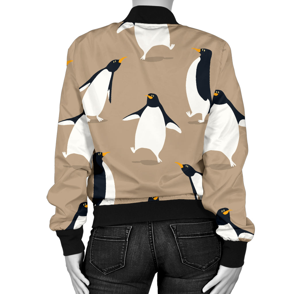 Penguin Pattern Print Design A01 Women's Bomber Jacket
