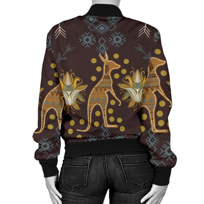 Kangaroos Pattern Print Design 03 Women's Bomber Jacket