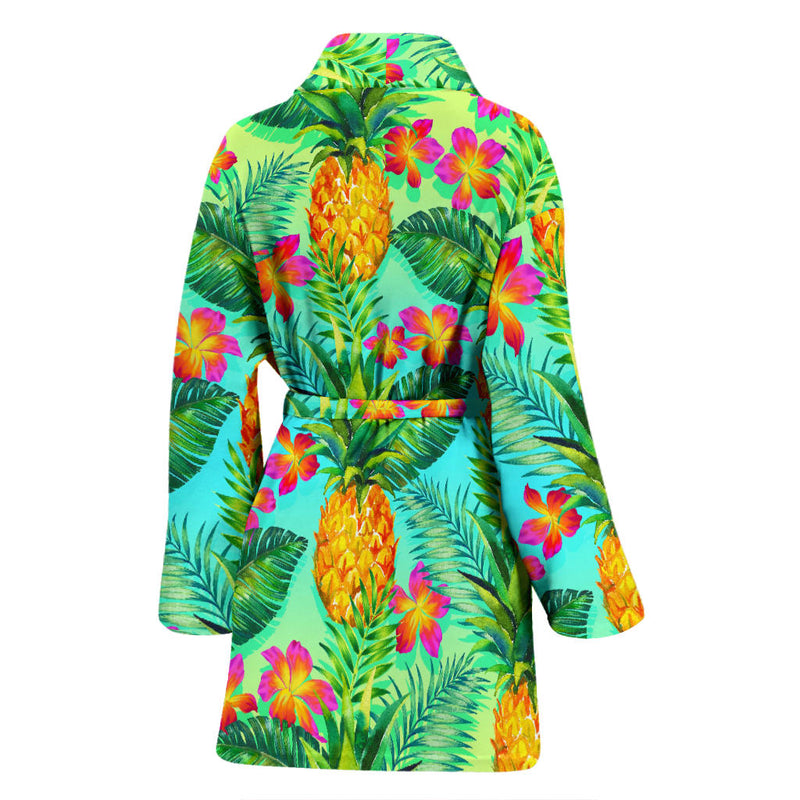 Pineapple Pattern Print Design PP010 Women Bathrobe