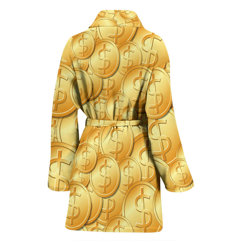 Dollar Pattern Print Design DO03 Women Bathrobe