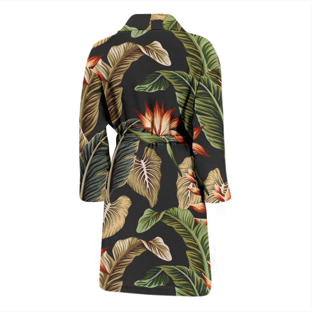 Tropical Flower Pattern Print Design TF014 Men Bathrobe