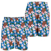 Sea Turtle Pink Hibiscus Hawaiian Print Mens Shorts