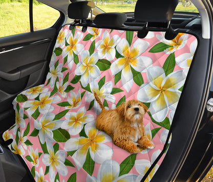 White Plumeria Pattern Print Design PM011 Rear Dog  Seat Cover