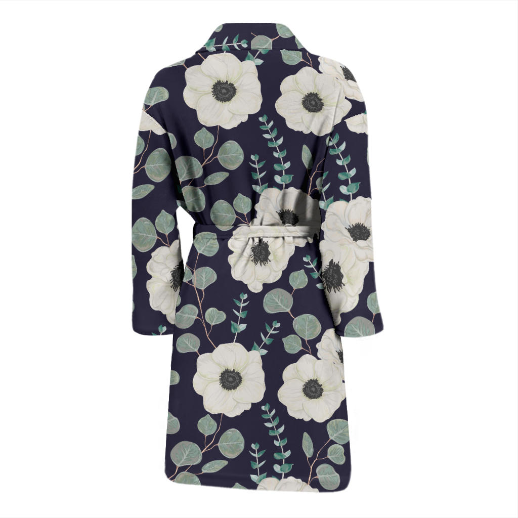 Anemone Pattern Print Design AM01 Men Bathrobe