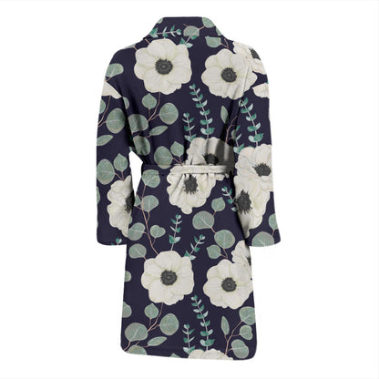 Anemone Pattern Print Design AM01 Men Bathrobe