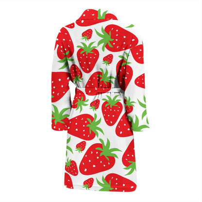Strawberry Pattern Print Design SB01 Men Bathrobe