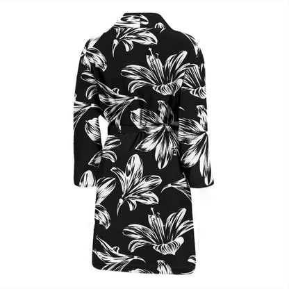 Amaryllis Pattern Print Design AL04 Men Bathrobe