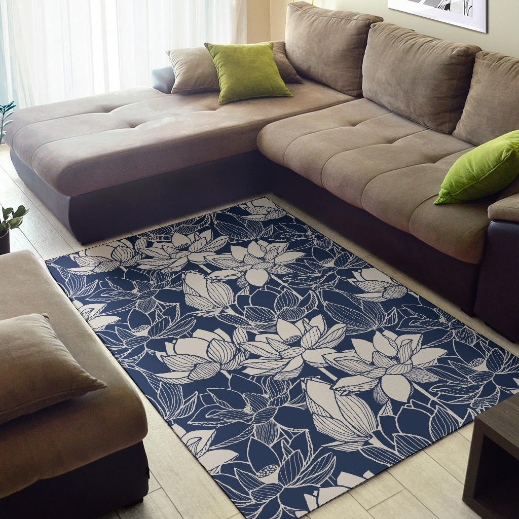 Water Lily Pattern Print Design WL04 Area Rugs