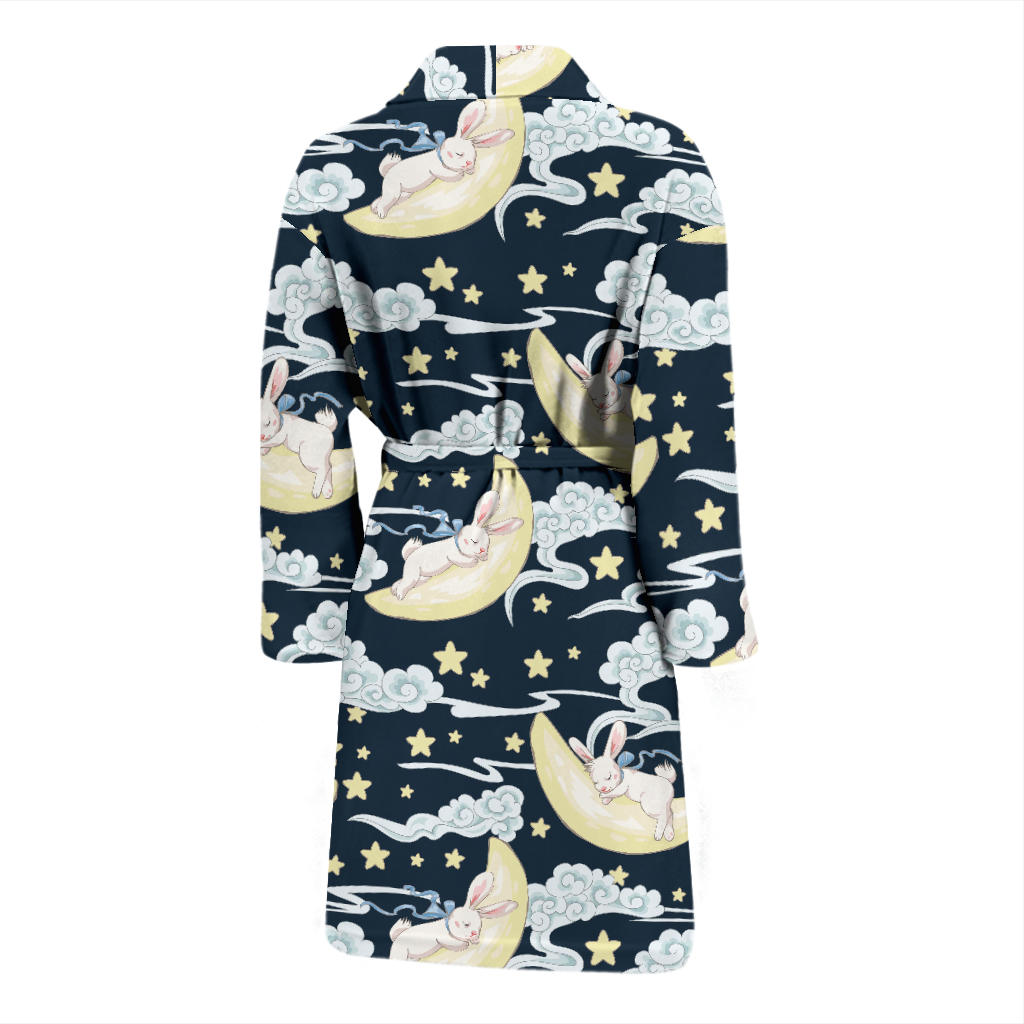 Rabbit Sleeping Pattern Print Design RB08 Men Bathrobe