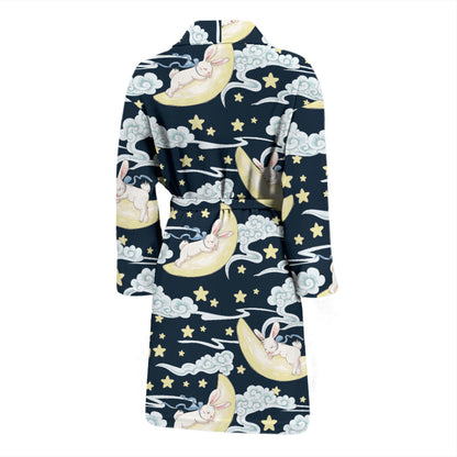 Rabbit Sleeping Pattern Print Design RB08 Men Bathrobe